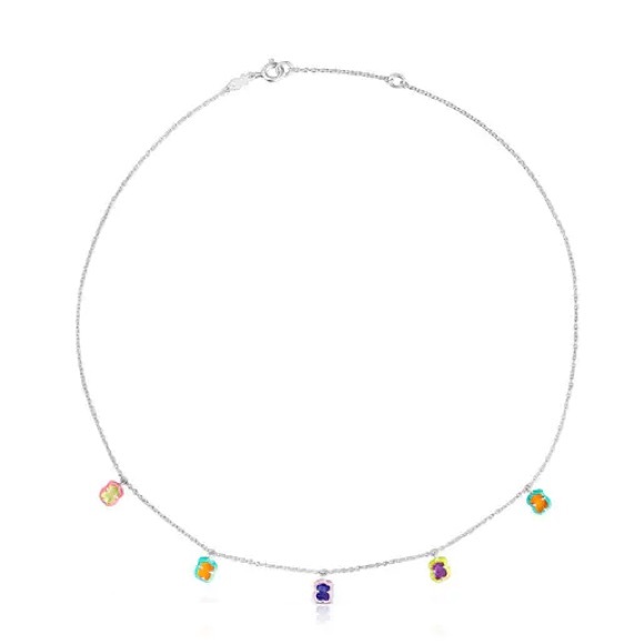 Tous Jewelry - NWOT TOUS Vibrant Colors Bear Charm Necklace with Gemstones and Enamel
